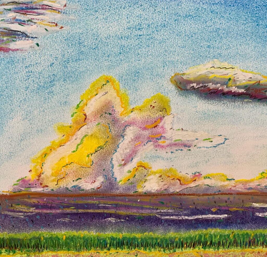 First Distant Rain bands of Hurricane Ida over Sugar Cane Fields