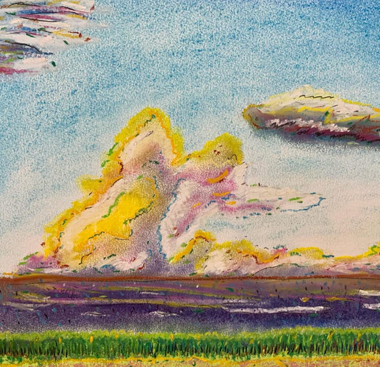 First Distant Rain bands of Hurricane Ida over Sugar Cane Fields