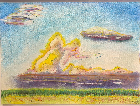 First Distant Rain bands of Hurricane Ida over Sugar Cane Fields